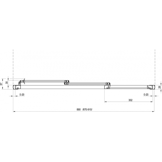 Душевая дверь в нишу RAVAK Supernova ASDP3-90 Pearl, 90x198 профиль белый