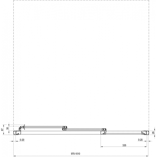 Душевая дверь в нишу RAVAK Supernova ASDP3-100 Pearl, 200,100x198 профиль белый