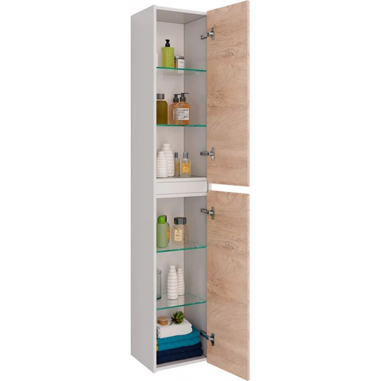 Шкаф-пенал LEMARK Combi 35, дуб кантри/белый глянец