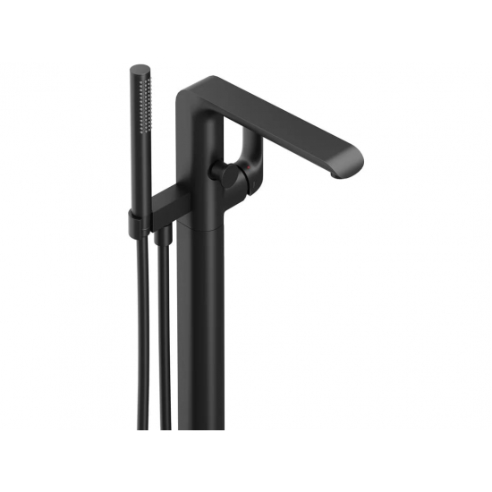 Смеситель для ванны напольный RAVAK Flat FL 080.20BL.RB07A С ВНУТРЕННЕЙ ЧАСТЬЮ, чёрный