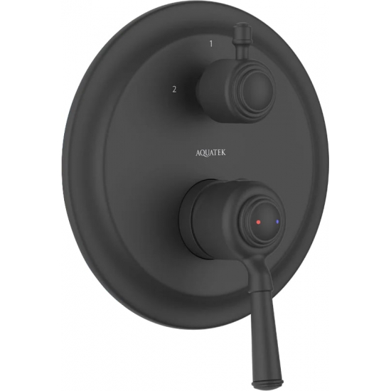 Встраиваемый смеситель для душа и ванны AQUATEK Классик AQ1546MB С ВНУТРЕННЕЙ ЧАСТЬЮ, матовый чёрный