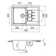 Мойка для кухни GRANICOM Cuba G-012 1.5 чаши+крыло 790х495 мм, грей