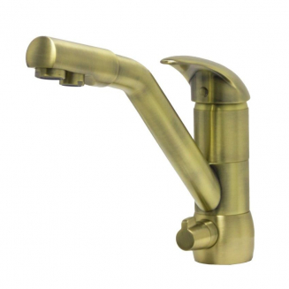 Смеситель для кухни с подключением к фильтру с питьевой водой SEAMAN Barcelone SSL-5361 Light Bronze