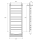 Полотенцесушитель водяной ZOX ЛЦ 100 х50 1'' полка 10 перекладин Дуга, с нижним подключением