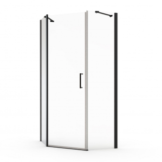 Душевой уголок SANTREK AQUA Luna-PNT-900-C-Matt Black 90x90 профиль чёрный