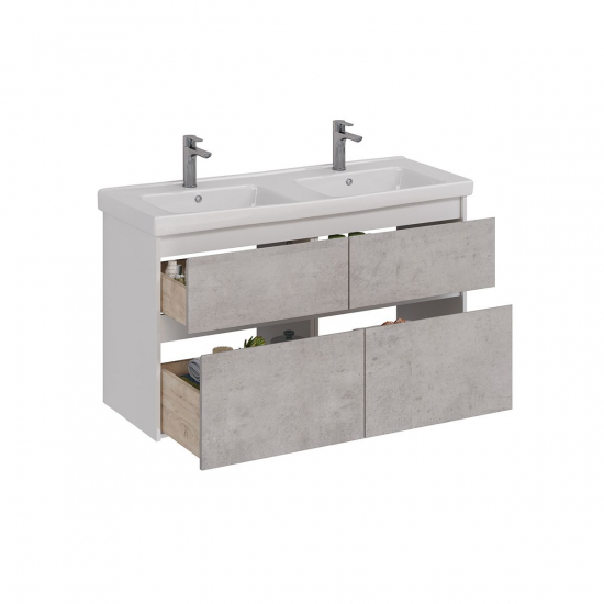 Тумба для комплекта LEMARK Combi 125, 4 ящика, бетон, под раковину Гармония 125