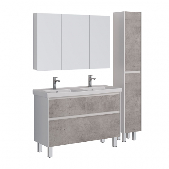 Тумба для комплекта LEMARK Combi 125, 4 ящика, бетон, под раковину Гармония 125