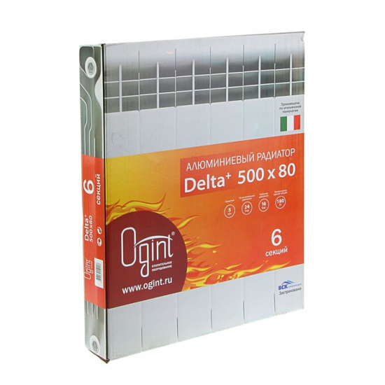 Радиатор алюминиевый OGINT Delta Plus 500/80  6 секций