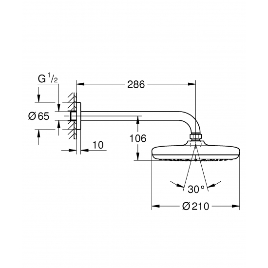 Верхний душ GROHE Tempesta 26412000