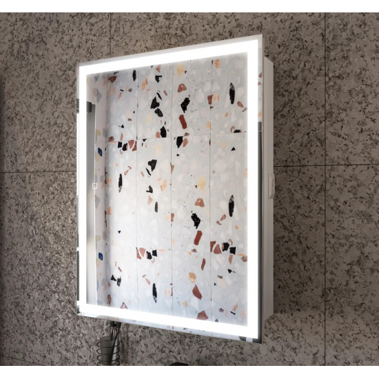 Зеркало-шкаф STWORKI Эстерсунд 60 с подсветкой, сенсорное, прямоугольное, белое, в современном стиле