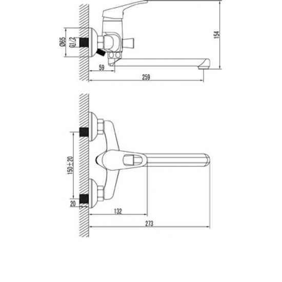 Смеситель для ванны LEMARK Omega LM3110C