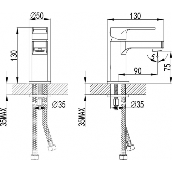 Смеситель для раковины LEMARK Plus Grace LM1506C хром Смеситель для раковины LEMARK Plus Grace LM1506C хром