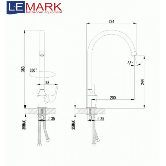 Смеситель для кухни LEMARK Plus Advance LM1205C