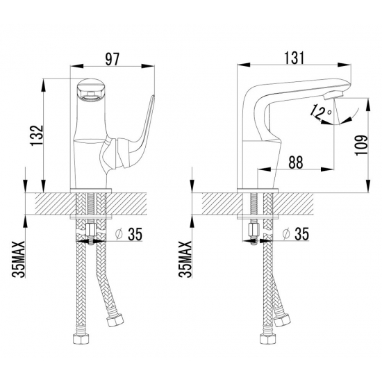 Смеситель для раковины LEMARK Plus Advance LM1206C хром Смеситель для раковины LEMARK Plus Advance LM1206C хром