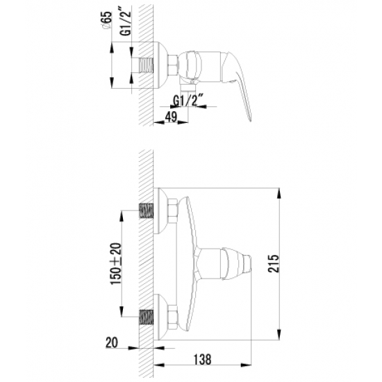 Смеситель для душа LEMARK Plus Advance LM1203C хром