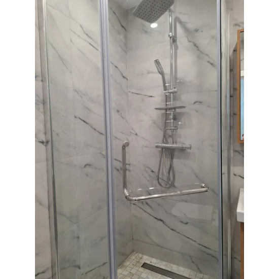 Душевой уголок VECONI Rovigo RV-36 100x100 стекло прозрачное, профиль хром