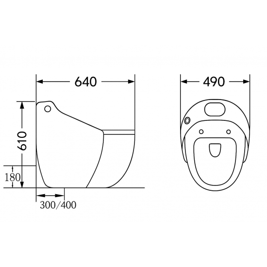 Унитаз моноблок HOLLER Galaxy сиденье микролифт дюропласт, белый