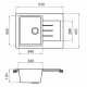 Мойка для кухни GRANICOM Cuba G-016 чаша+крыло 640х495 мм, жасмин