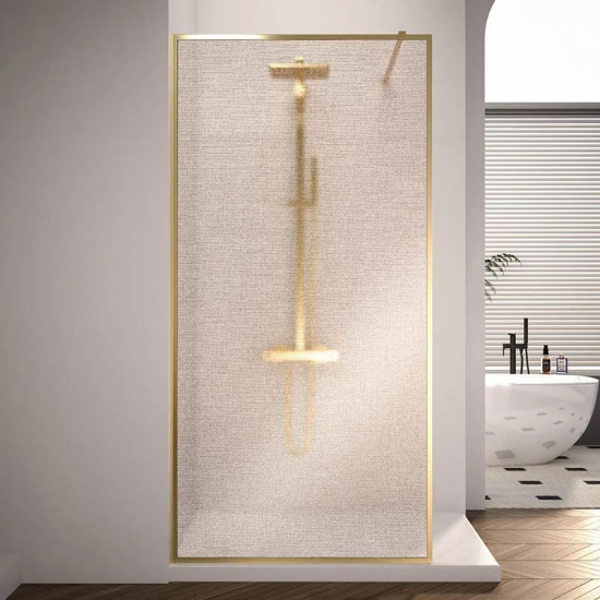 Душевая перегородка VECONI Korato KR-81GL 110x200 стекло золотое, профиль золотой