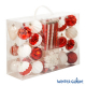 Набор ёлочных шаров, пластик, красный/белый микс, 51 шт в упаковке