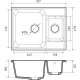 Мойка для кухни GRANFEST Quarz(ECO) Z09 1.5 чаши 617х478 мм кварцевая, тёмно-серый