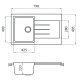 Мойка для кухни GRANICOM Cuba G-018 чаша+крыло 790х495 мм, жасмин