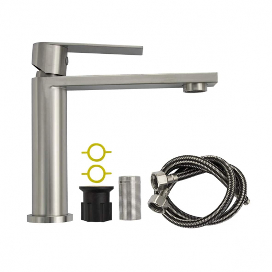 Смеситель для раковины MAGNUS 9148 из нержавеющей стали, сатин