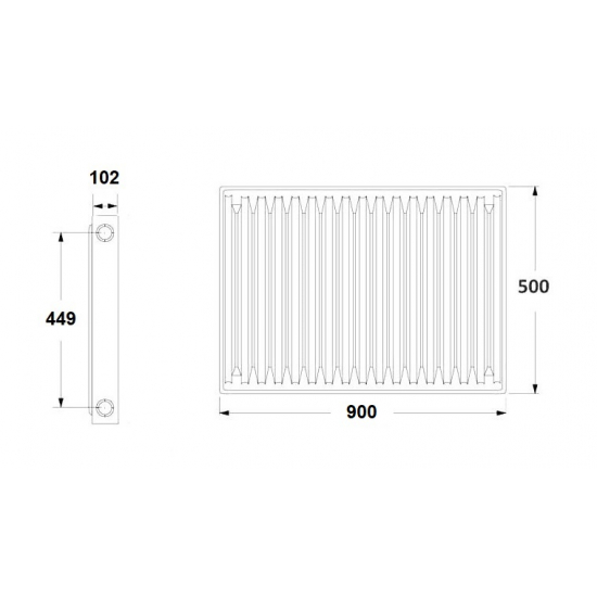 Радиатор панельный стальной LEMAX тип 22  500/900 2038 Вт