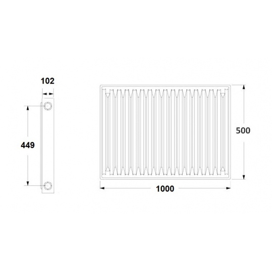 Радиатор панельный стальной LEMAX тип 22 500/1000 2265 Вт