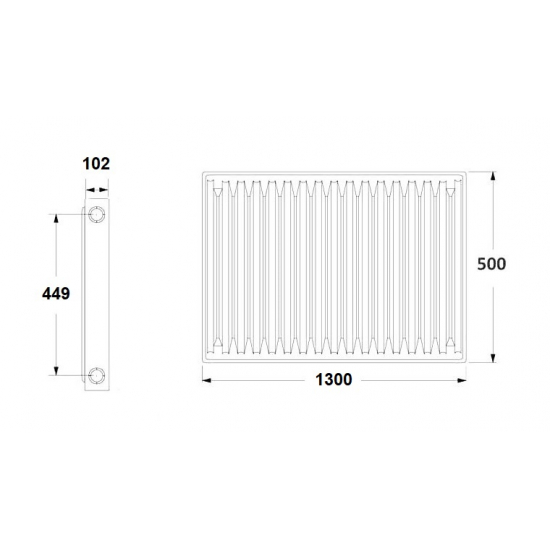 Радиатор панельный стальной LEMAX тип 22 500/1300 2944 Вт