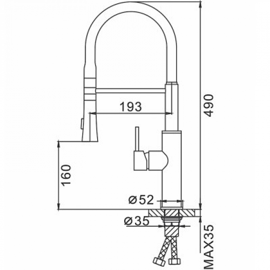 Смеситель для кухни с гибким изливом FRAP F4452-8 белый/чёрный