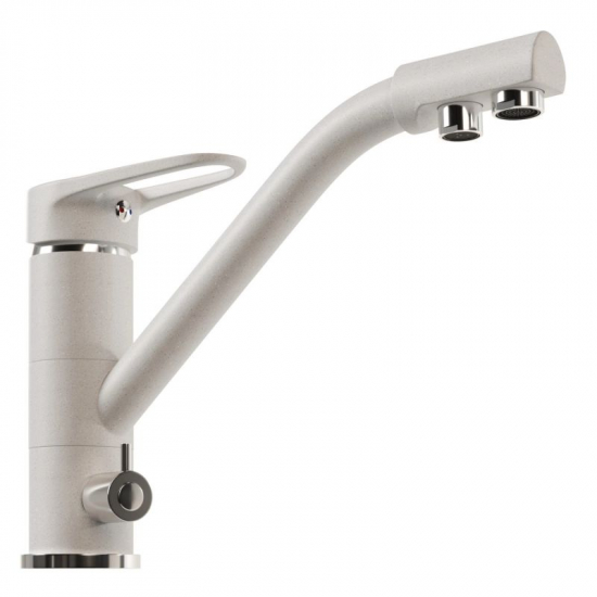 Смеситель для кухни MIXLINE ML-GS05 (331) с подключением к фильтру, белый