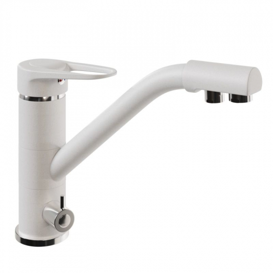 Смеситель для кухни MIXLINE ML-GS05 (331) с подключением к фильтру, белый