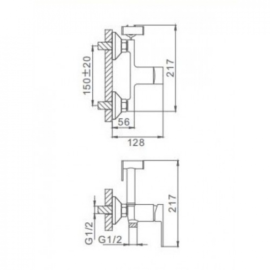 Смеситель с гигиеническим душем FRAP F2041-8 белый/хром