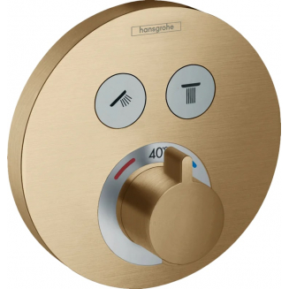 Термостатический смеситель встраиваемый HANSGROHE ShowerSelect S 15743140 шлифованная бронза
