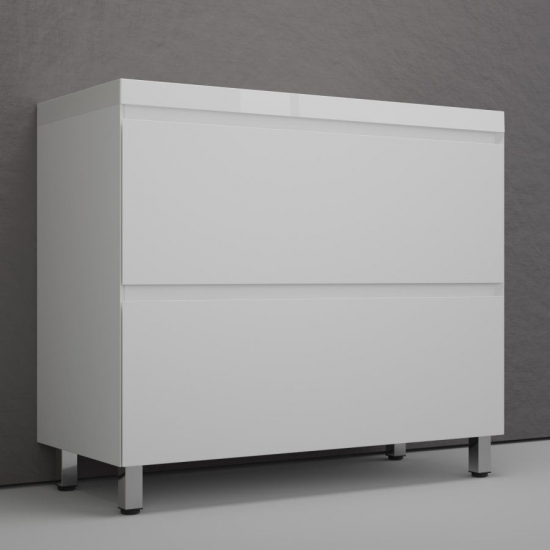 Тумба с раковиной STYLE LINE Манхэттен 100 Plus белый, раковина Asti 100 белая