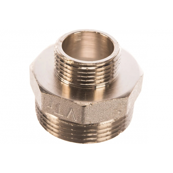 Ниппель резьбовой переходной VALTEC 1 1/2" х 1/2" латунный 40-15 мм VTr.580.N.0804