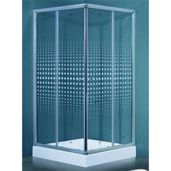 Душевой уголок TIMO TL-1102 100x100x200 Romb Glass стекло прозрачное с рисунком, с поддоном