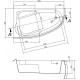 Акриловая ванна CERSANIT Joanna L 160x95 см, без опоры угловая, асимметричная