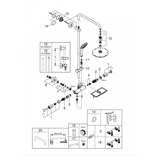 Душевая стойка GROHE Euphoria 210 26363000 с термостатом