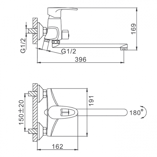 Смеситель для ванны FRAP H65 F2265 хром