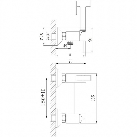 Гигиенический душ HAIBA HB20 HB5520 со смесителем