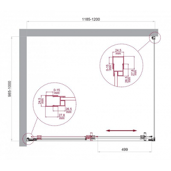 Душевой уголок BelBagno LUCE-AH-1-120/100-C-Cr стекло прозрачное, профиль хром