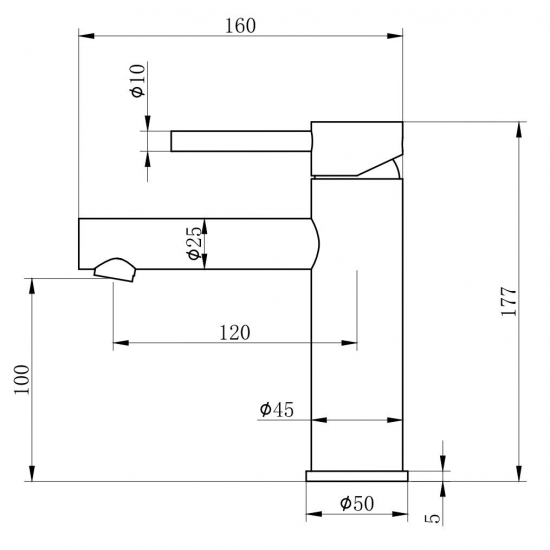 Смеситель для раковины WONZON & WOGHAND WW-H9089-BS, брашированный никель