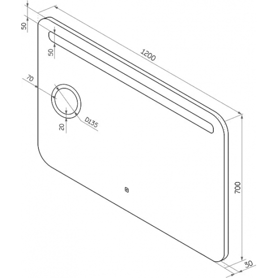 Зеркало CONTINENT Fibra 120х70 с подсветкой