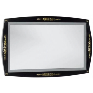 Зеркало AQUANET Виктория 120 черный глянец/золото с подсветкой
