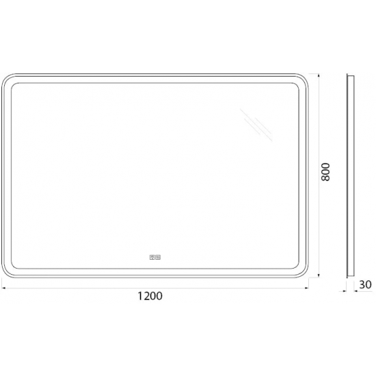 Зеркало BELBAGNO Marino 120х80 с подсветкой и подогревом, сенсорным выключателем