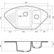 Мойка для кухни GRANFEST Quarz(ECO) Z14 1.5 чаши угловая 927х497 мм кварцевая, терракот