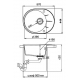 Мойка для кухни EWIGSTEIN Rund 45F 1 чаша+крыло 570х444мм кварцевая, антрацит