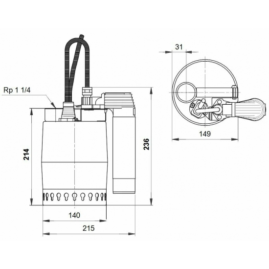 Дренажный насос GRUNDFOS UNILIFT KP 250-AV1